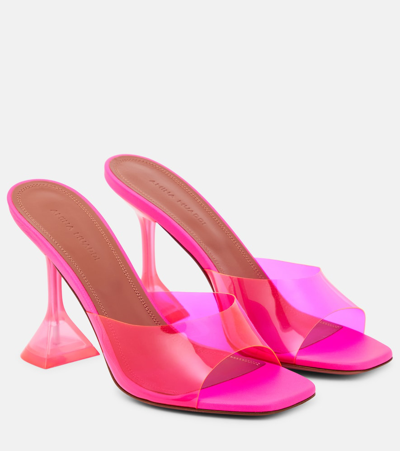 Amina Muaddi Lupita Pvc Sandals In Bubblegum