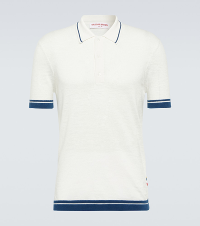Orlebar Brown Maranon Cotton And Linen-blend Polo Shirt In Neutrals