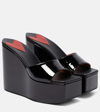 Alaïa Color Patent Wedge Platform Sandals In Noir