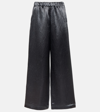 Max Mara Acanto Satin Wide Pants In Grey