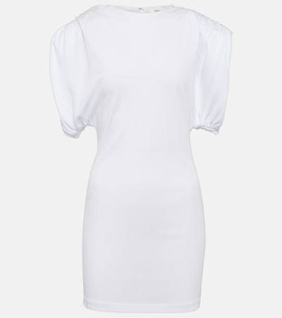 Wardrobe.nyc Ruched Jersey Minidress In White