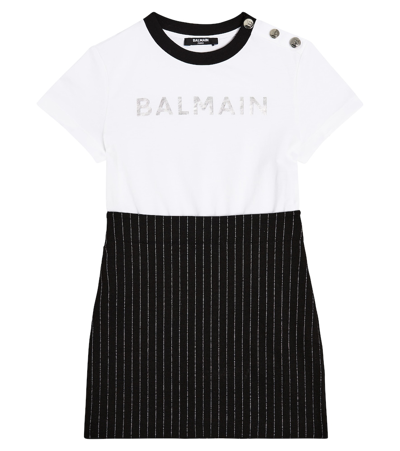 Balmain Kids Logo-detail Dress (4-14 Years) In Black