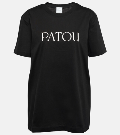 Patou Logo Cotton Jersey T-shirt In Black