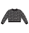 Balmain Logo Intarsia Wool-blend Sweater In Black