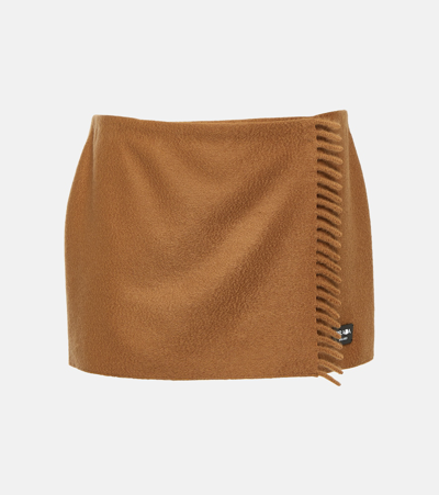 Prada Cashmere Miniskirt In Brown
