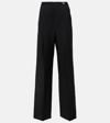 Prada Mohair And Wool Wide-leg Pants In Black