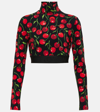 DOLCE & GABBANA CHERRY JERSEY CROP TOP