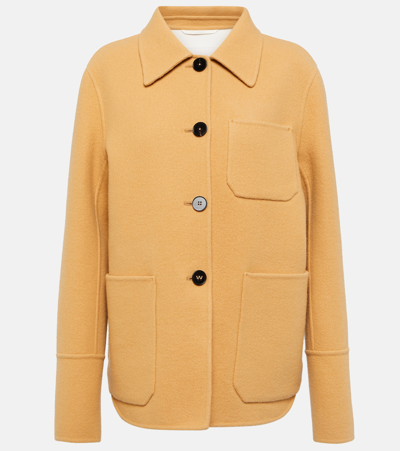 Jil Sander Boxy Virgin Wool Shirt Jacket In Brown