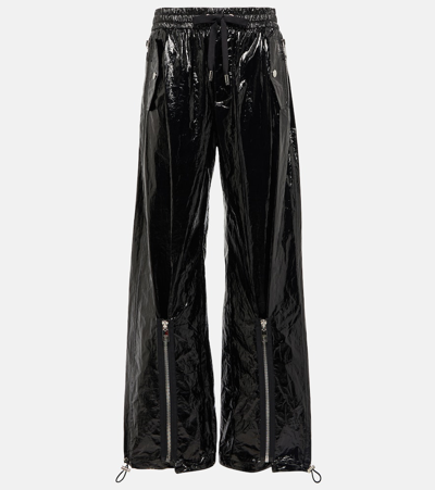 Dolce & Gabbana Pvc Wide-leg Trousers In Black
