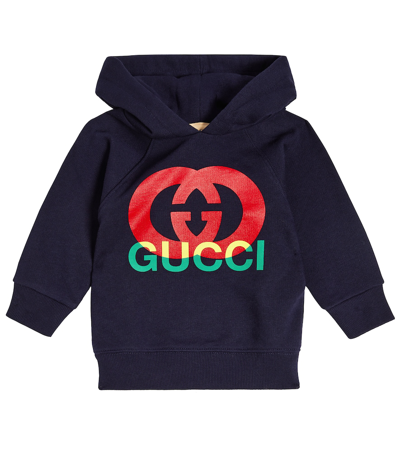 Gucci Baby Interlocking G Cotton Jersey Sweatshirt In Blue