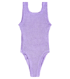 Hunza G Kids' Classic Crinkle Swimsuit In Purple