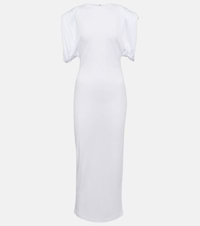 Wardrobe.nyc Ruched Jersey Maxi Dress In White
