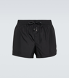 Dolce & Gabbana Black Swimsuit With Logo Plate On The Front In Black