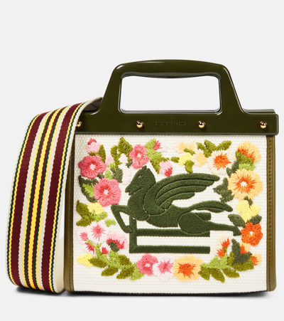 Etro Jacquard Medium Love Trotter Bag In Multicoloured