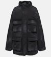Balenciaga Double Front Parka Coat In Black