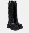 Rick Owens Black Porterville Knee Pull On Bogun Tall Boots In Black