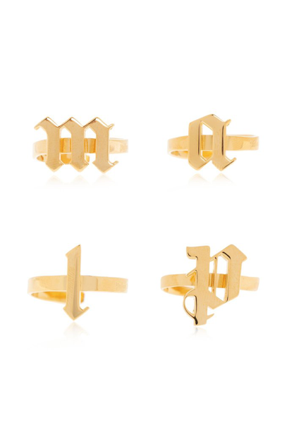 Palm Angels Set Of Four Ring In Gold