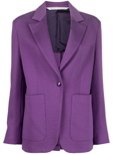 Palm Angels Blazer Mit Fallendem Revers In Purple