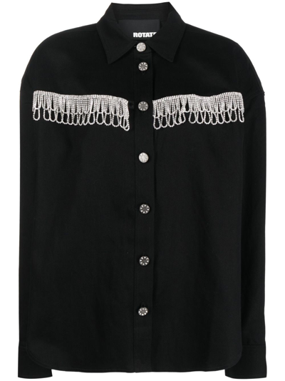 ROTATE BIRGER CHRISTENSEN CRYSTAL-EMBELLISHED LONG-SLEEVE SHIRT