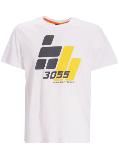 Hugo Boss Cotton-jersey T-shirt With Racing-inspired Print In White