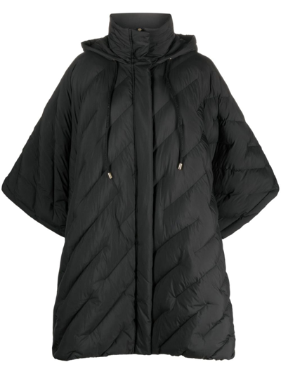 Pinko Mutex Quilted Hooded Cape In Black