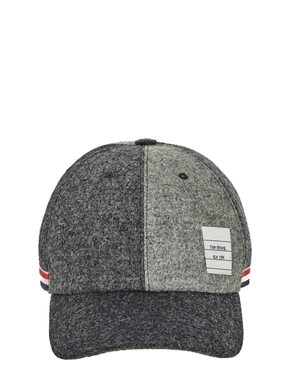 Thom Browne Six-panels Wool Baseball Cap In Grey