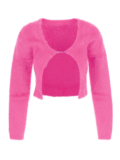 Jacquemus La Maille Neve Manches Lo Soft开衫 In Pink