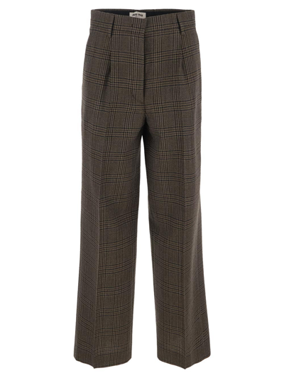 Miu Miu Wool Trousers In Brown