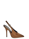 Saint Laurent Women's Yasmeen Slingback Pumps In Silk Satin In Brown