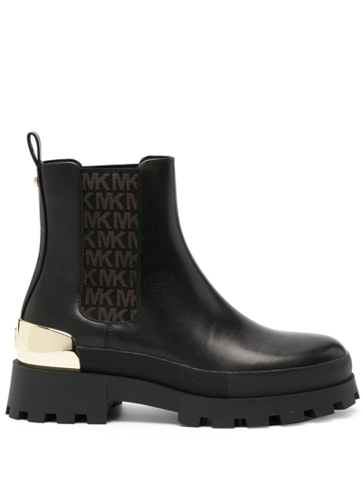 Michael Michael Kors Logo-print Leather Boots In Black