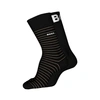 HUGO BOSS SET OF 2 BLACK STRIPE AND PLAIN SOCKS WITH LOGO