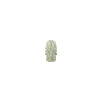 Riani Green Floral Sheer Ruffle Detail Dress With Tie Waist