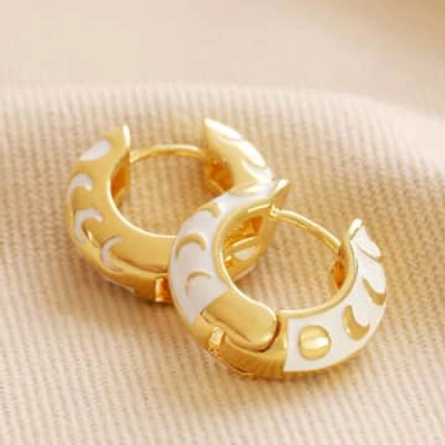 Lisa Angel Moon Phase Enamel Huggie Hoop Earrings In Gold