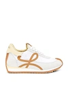 Loewe Flow Runner Leather-trimmed Shell And Suede Sneakers In White & Medium Concealer