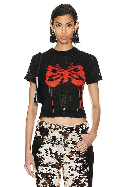 Acne Studios Butterfly Tee In Black & Red