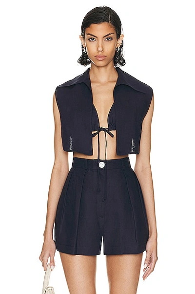 Matthew Bruch Vest With Triangle Top In Navy