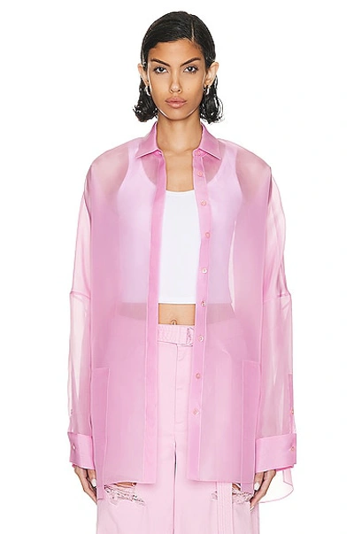 Lapointe Organza Oversized Shirt In Blossom