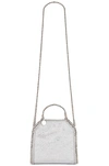 Stella Mccartney Falabella Tiny Eco Crystal Tote Bag In Silver