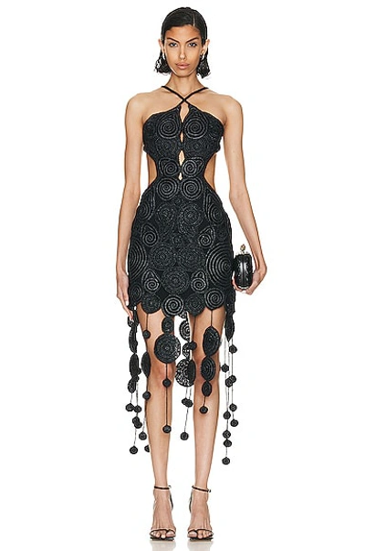 Cult Gaia Leela Crochet Dress In Black