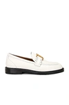 Chloé Marcie Shiny Leather Loafers In Eggshell