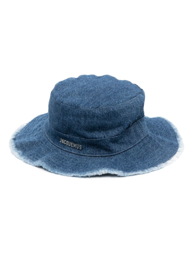 Jacquemus Le Bob Artichaut Cotton Denim Bucket Hat In Blue
