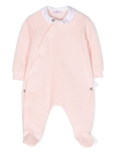 Il Gufo Motif-embroidered Cotton Babygrow In Pink