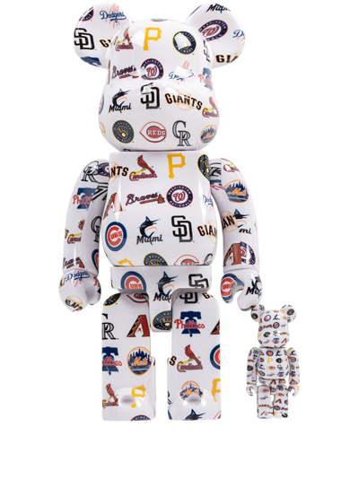 Medicom Toy X Mlb National League Be@rbrick 100% And 400% Figure Set In White
