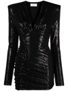 ALEXANDRE VAUTHIER BLACK SEQUIN-EMBELLISHED MINI DRESS,232DR160920853404