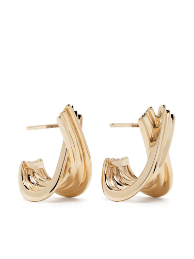 Dana Rebecca Designs 14kt Yellow Gold Nana Bernice Large Crossover Hoop Earrings