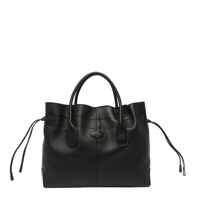 Tod's Small Di Drawstring Leather Tote Bag In Brown
