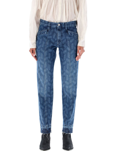 Isabel Marant Étoile Panelled Faded Slim In Blue