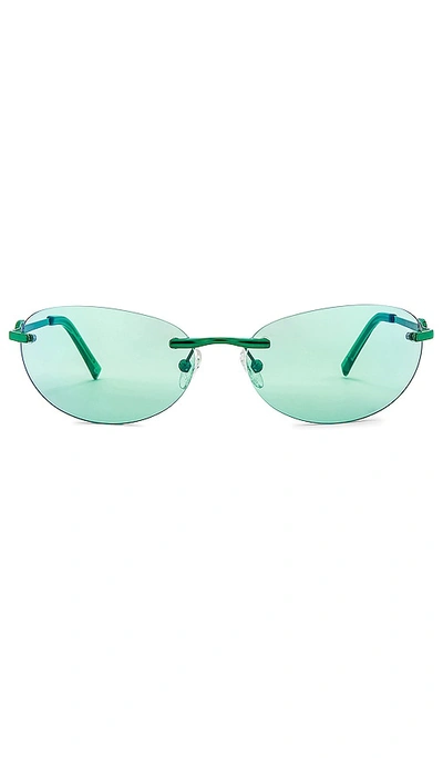 Le Specs Slinky Sunglasses In Green