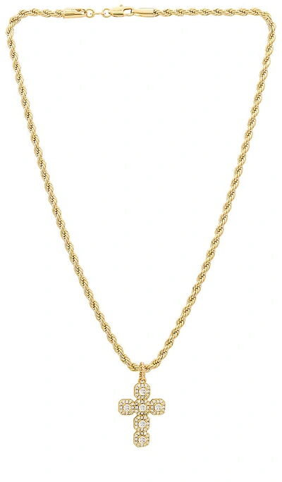 Child Of Wild Nelli Cross Necklace In Metallic Gold