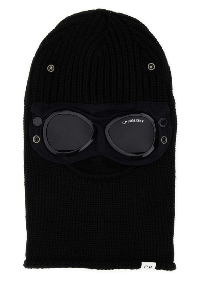 C.p. Company Goggle-lens Wool-knit Balaclava In Black